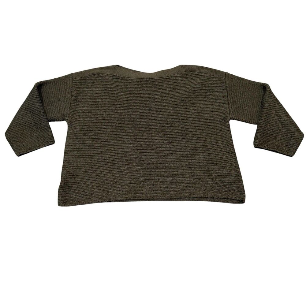 Lou & Grey Olive Green Ribbed Boat Neck Sweater Estimated Size M